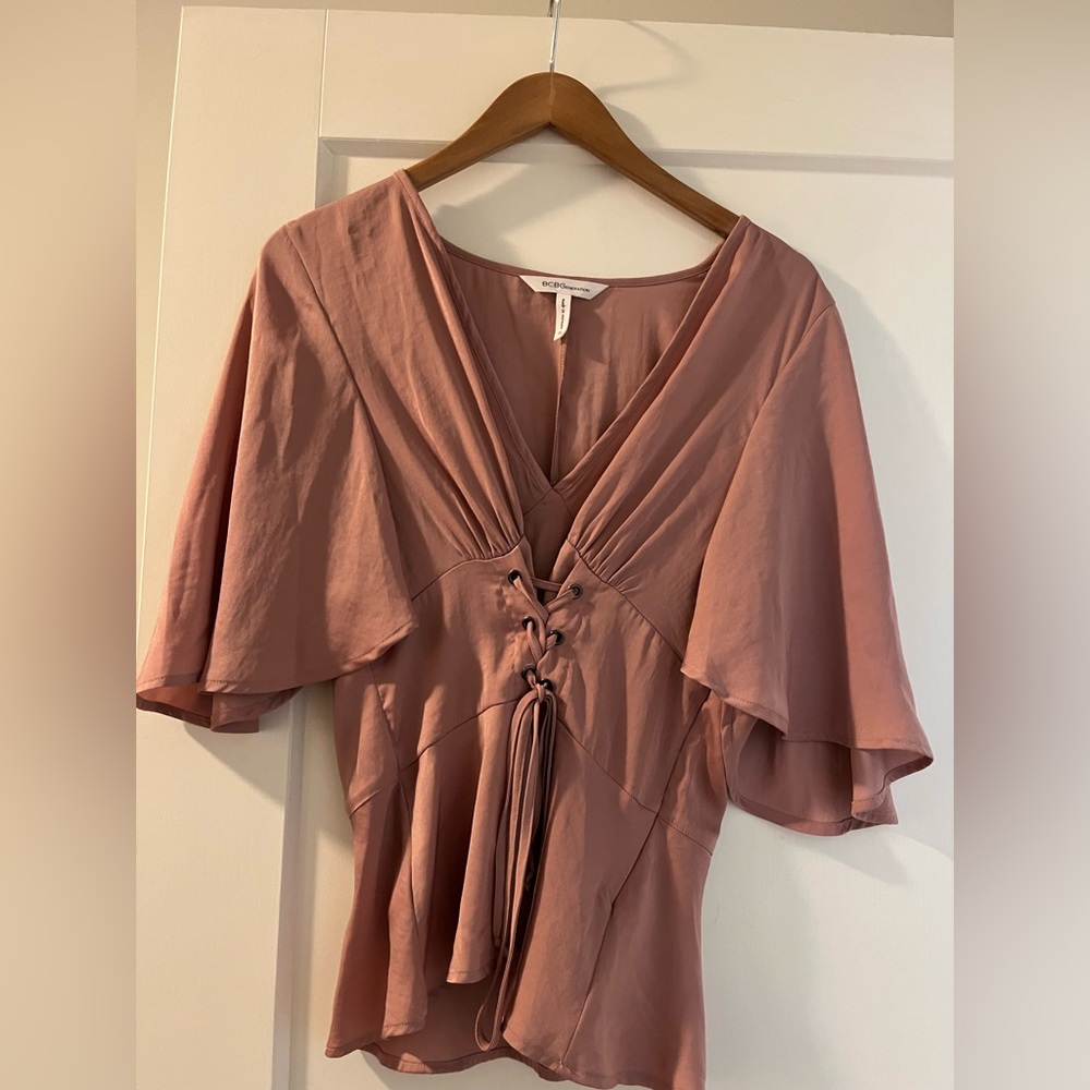 BCBG Lace Up blouse